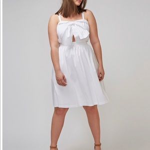 White fit and flare dress